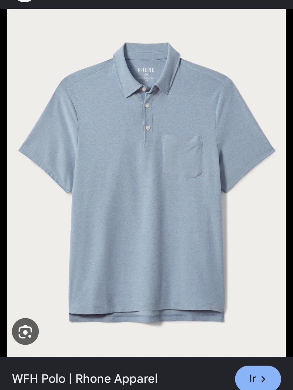 RHONE Light Blue Short-Sleeve Pocket Polo
